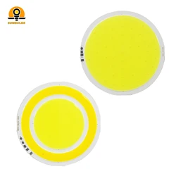 Nuevo Diodo de Chip de lámpara LED COB redondo de 82mm a bordo 12V bicolor o monocromático para bombilla de coche DIY para interiores y exteriores