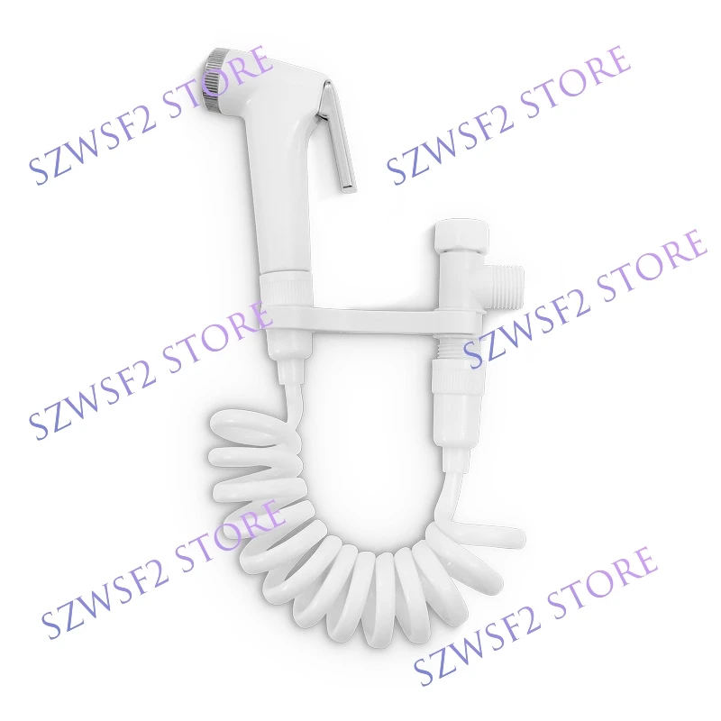 

White ABS Portable Bidet Sprayer Set Retractable Spring Hose Handheld Bracket Switch Free Mounting Cleaning water Valve Tool E2