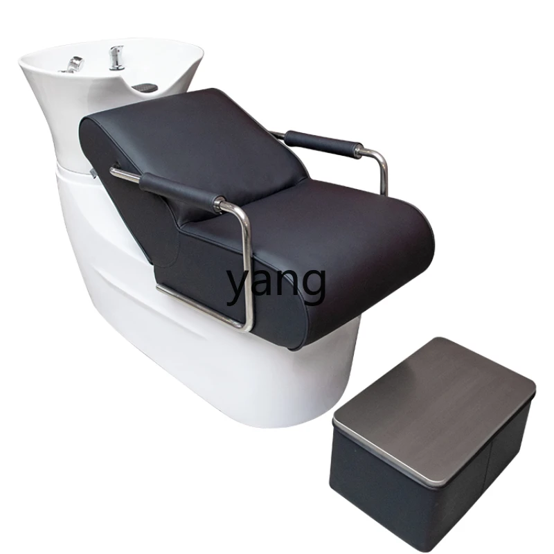 CX New Haircut Shampoo Chair Ceramic Deep Basin Simple Lying Half Flushing Bed for Hair Salon