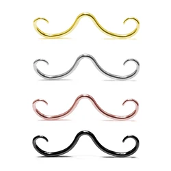 1Pc Septum Mustache Ring Body Piercing Jewelry for Women Men 14G 316L Surgical Steel Nose Stud Punk Jewelry
