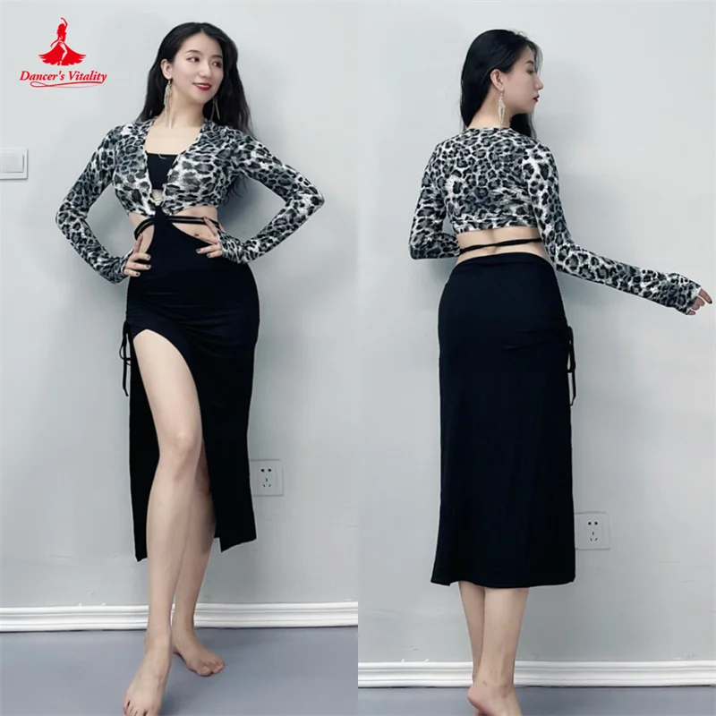 Belly Dance Clothes for Women Winter Leopard Long Sleeves Dress Female Oriental Dance Clothing Girl's Belly Dancing dresses