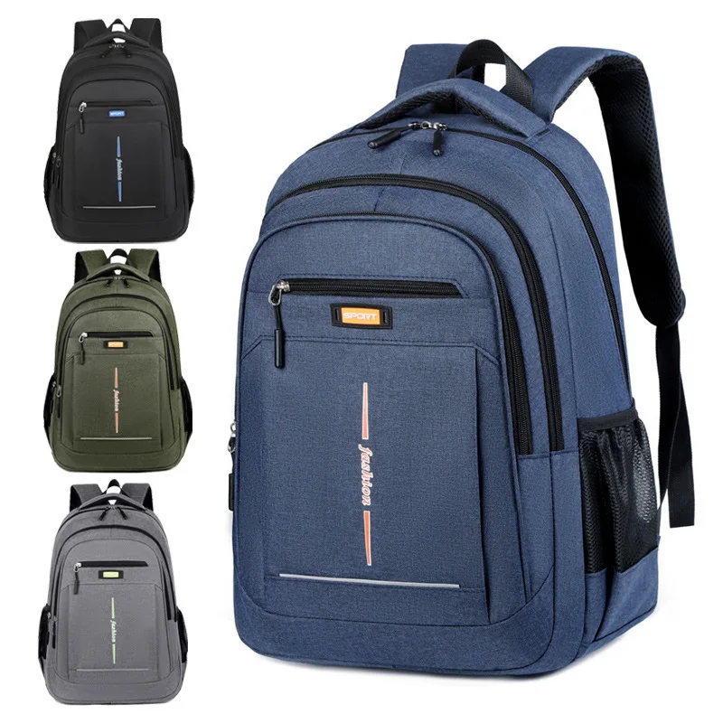 Women's Simple Casual Backpack New Water-Resistant Double Shoulder Bag Men's Large Capacity Business