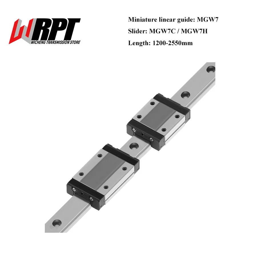 MGW Miniature Linear Guide MGW7 Length 1200mm-2500mm MGW Carriage MGW7C MGW7H Slider Block Carriage For 3D Printer Parts