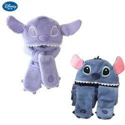 Disney Stitch Lilo & Stitch Creative Kawaii Cute Plush Doll Scarf Gloves Three-in-one One-piece Winter Outdoor Cycling Warm Hat