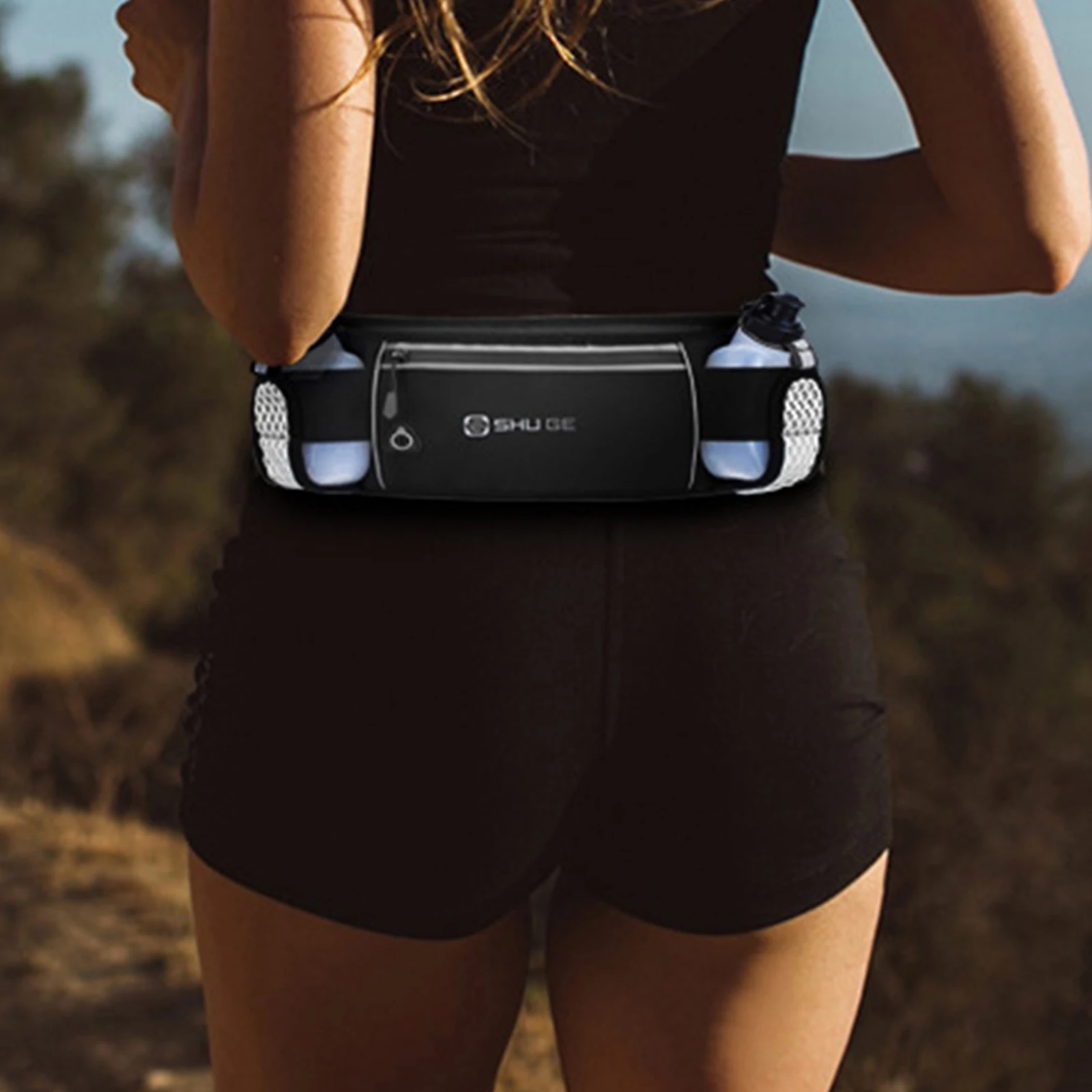 

Running Belt with Bottles Waist Bag with Adjustable Strap Cycling Bag for Running Hiking Climbing