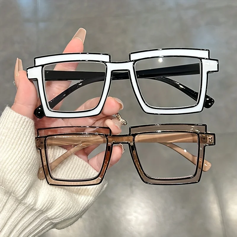 Shining Eye Square Clear Lens Glasses Anime Candy Color Fashion Cosplay Costume Glasses Computer Spectacles For Women Men