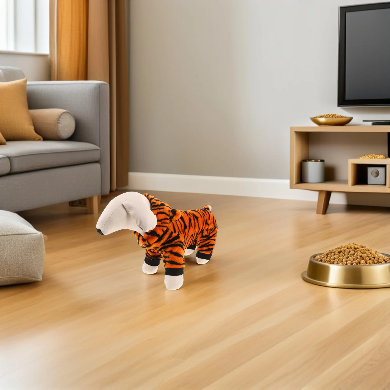 

Pet Warm Clothing Hooded Tiger Print Dog Snowsuit For Small Medium Dogs Winter Coat Puppy Jacket Windproof Doggie Winter