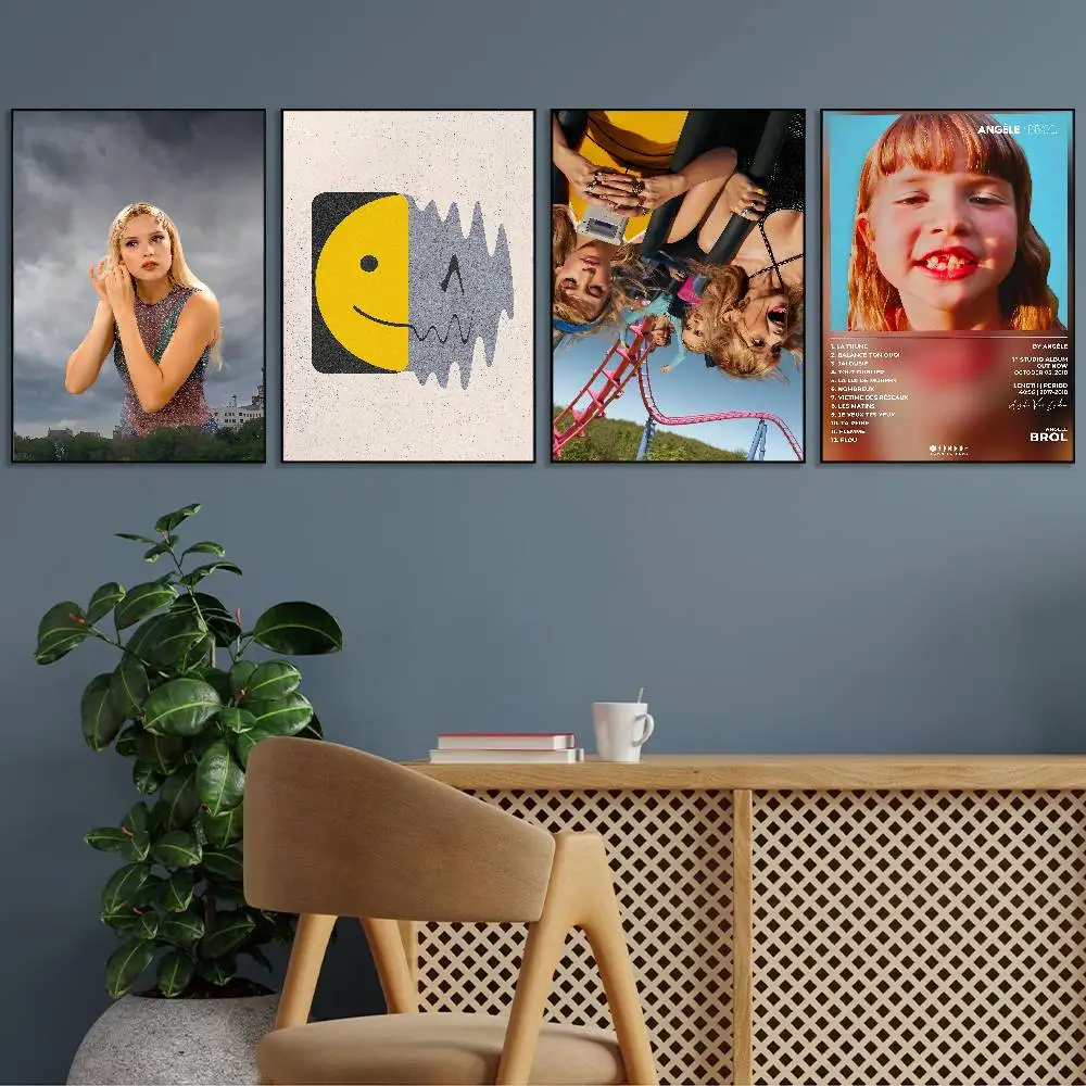 Singer A-Angele Poster Gallery Prints Self Adhesive Home Decor Decoration Wall Decals Living Room Sticker
