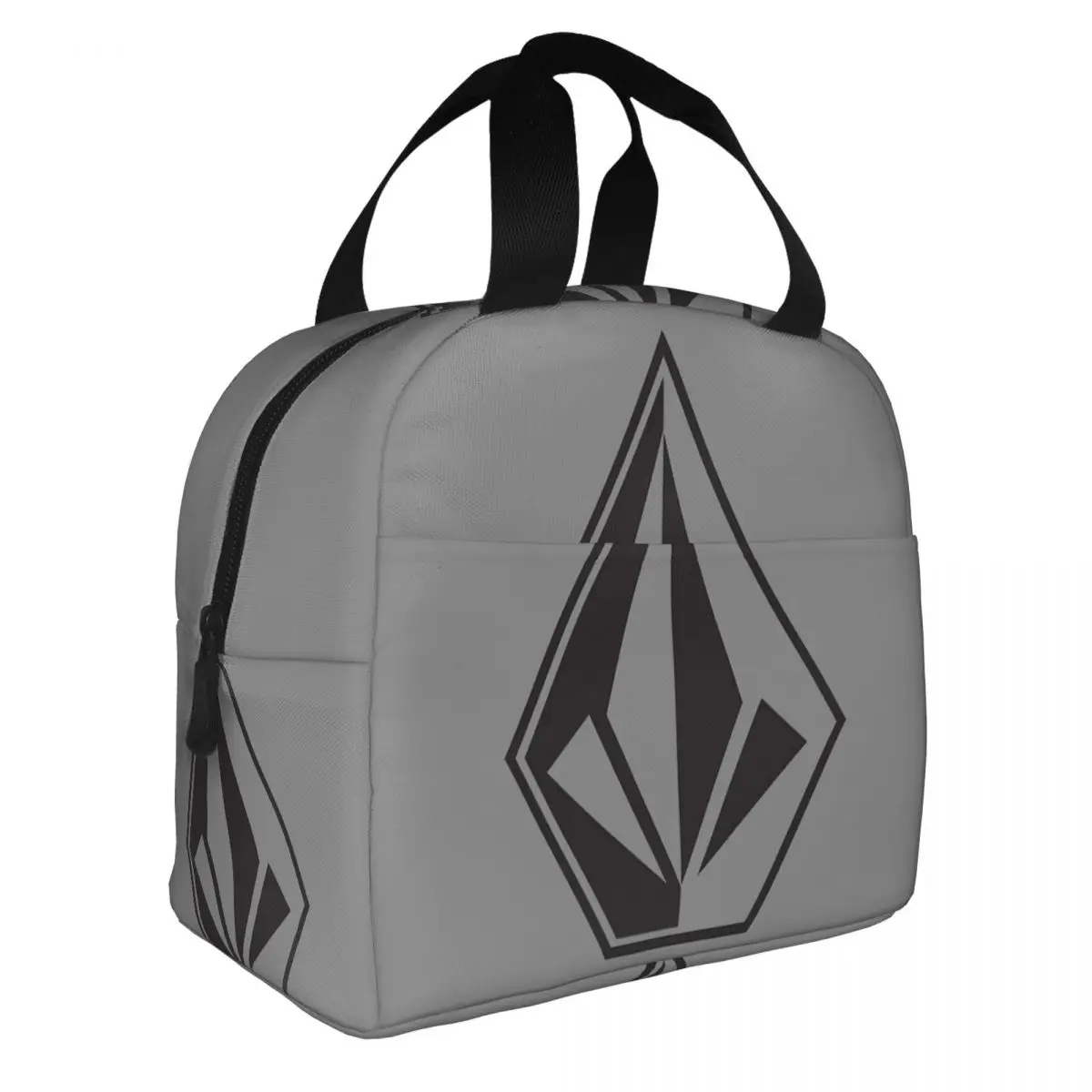 White Diamond Logo Insulated Lunch Bags High Capacity Volkom Reusable Cooler Bag Tote Lunch Box College Picnic Men Women