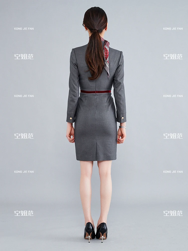 Airline Stewardess Uniform Professional Dress Sales Front Desk Clothing Enterprise Customer Service Occupation Wear