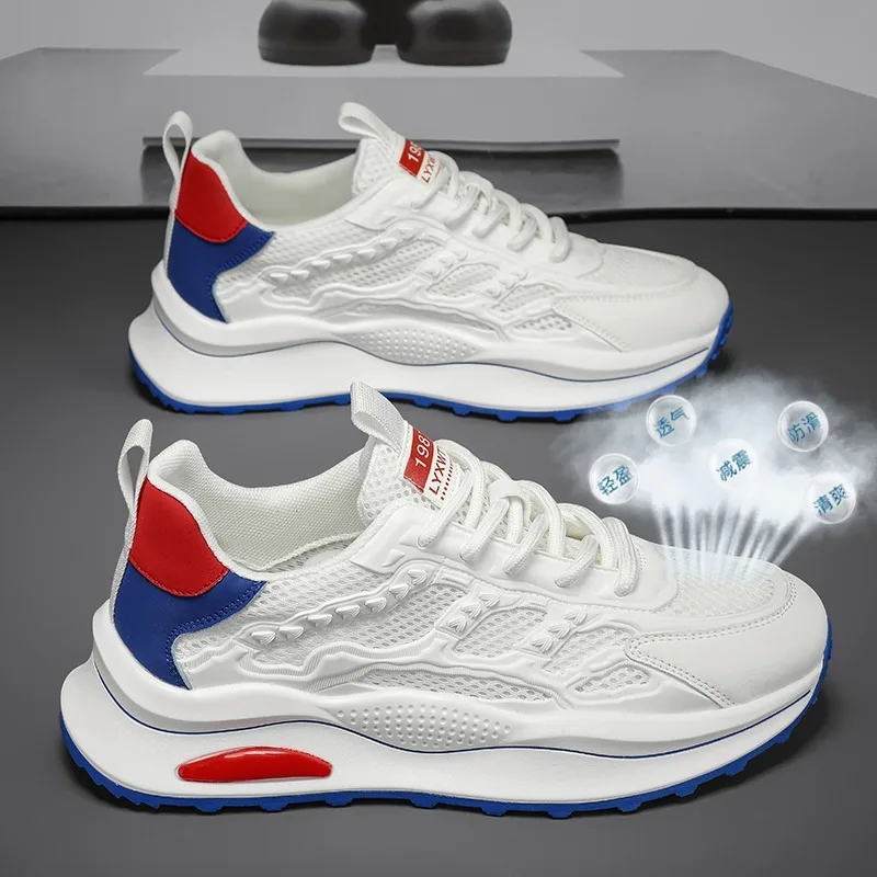 

Мужские дышащие кроссовки для бега, удобные модные мужские повседневные уличные нескользящие легкие кроссовки для ходьбы и бега, 2024