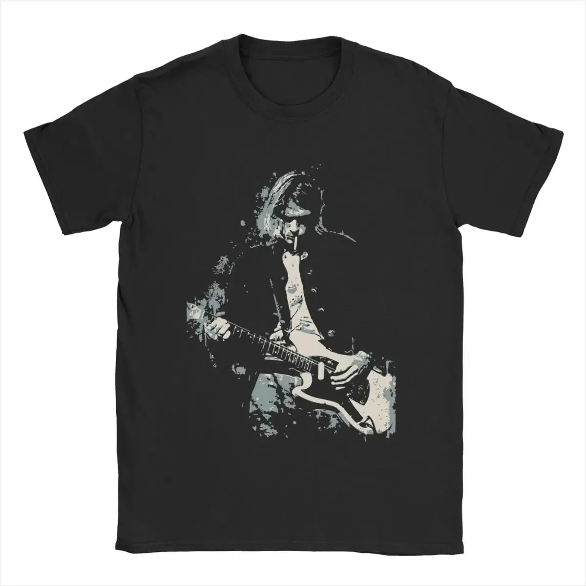 2026 masculino kurt cobain guitarra t camisas roupas de algodão incrível high-end luxo y2k macio produto quente oversized unisex respirável