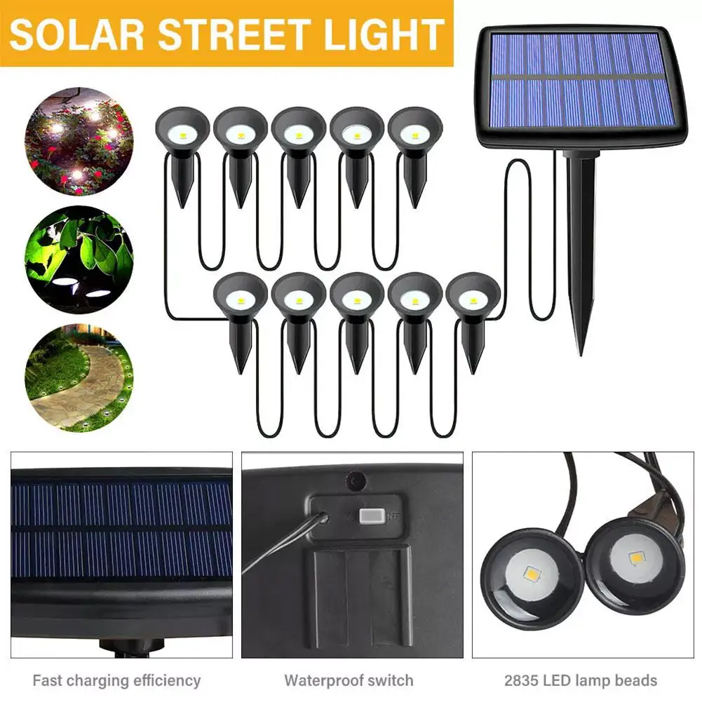 

Solar In-ground Lights 10in1 Solar Garden Light Outdoor Waterproof Landscape Lighting For Yard Walkway Patio Driveway Decor J9w1