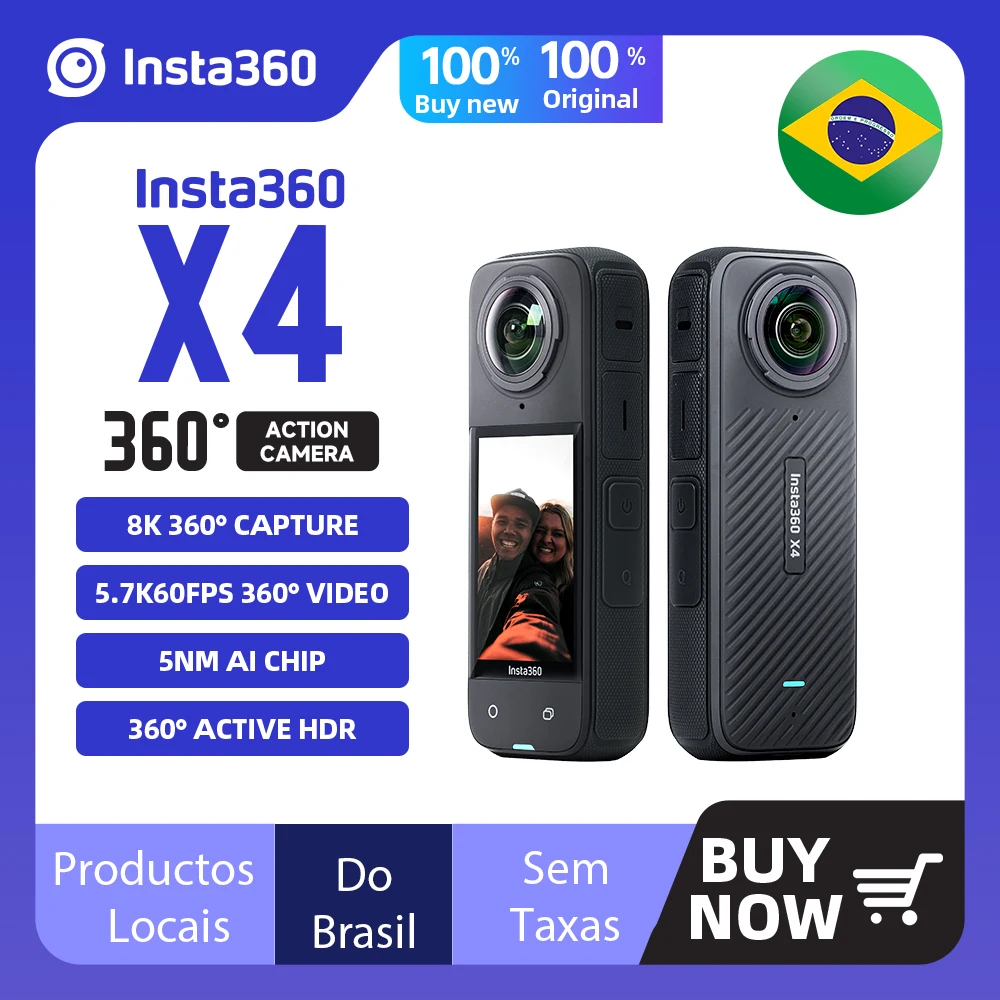 Insta360 - X4 كاميرا رياضية كاميرا الحركة 8K فيديو 10M مقاومة للماء تثبيت FlowState Insta 360 X4 كاميرا رياضية #1