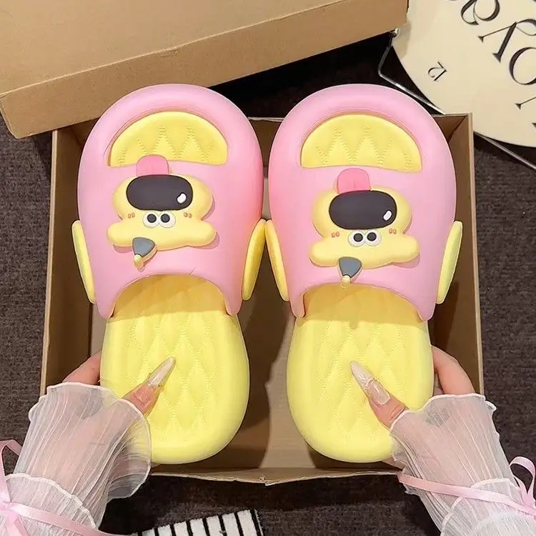 

Cute Cartoon Dog Themed Slip-On Slippers Women's Summer Thick Bottom Anti-Slip Outdoor Wearable Open-Toe Flat Sandals