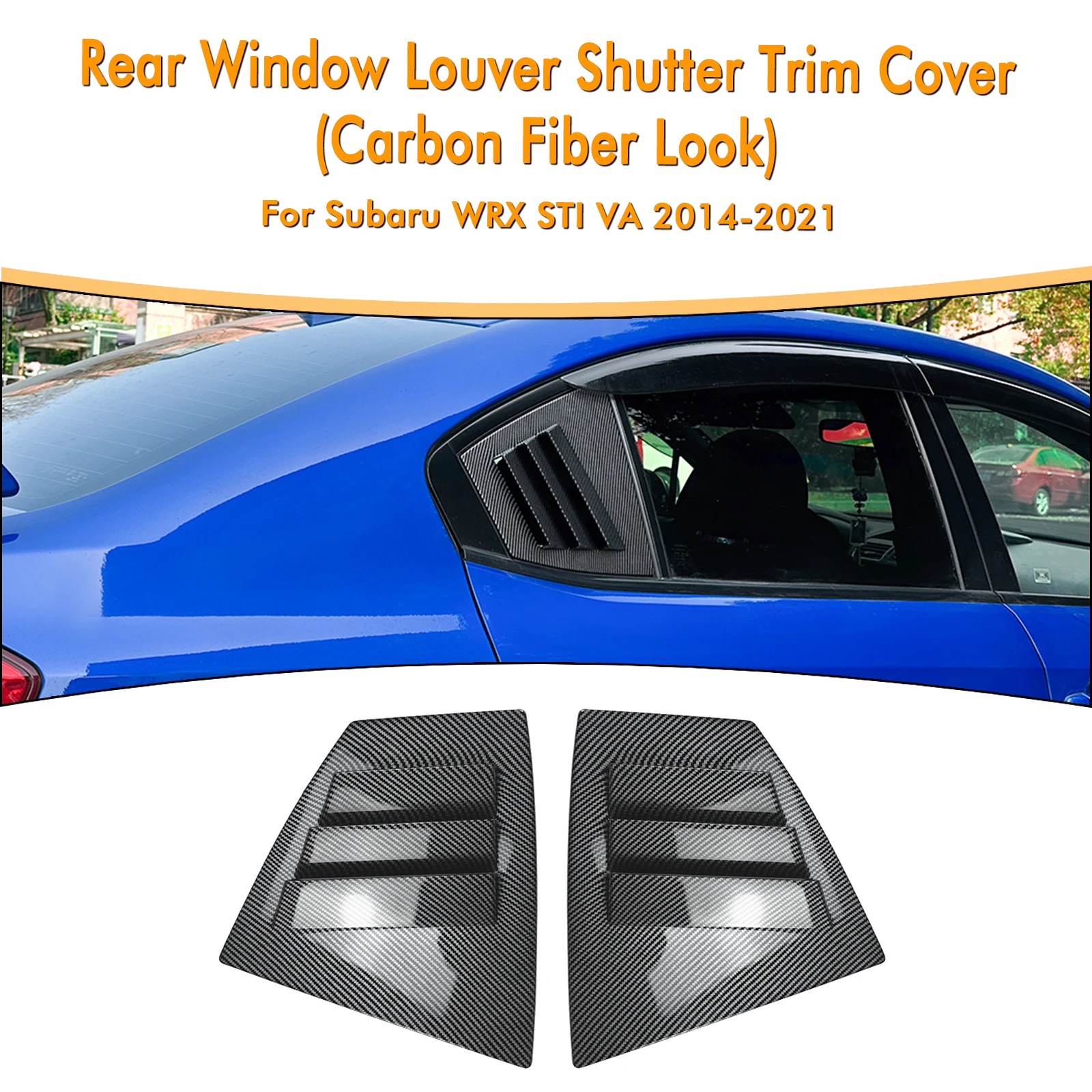 

Rear Window Louver Shade Shutter Trim For Subaru WRX STI 2014-2021