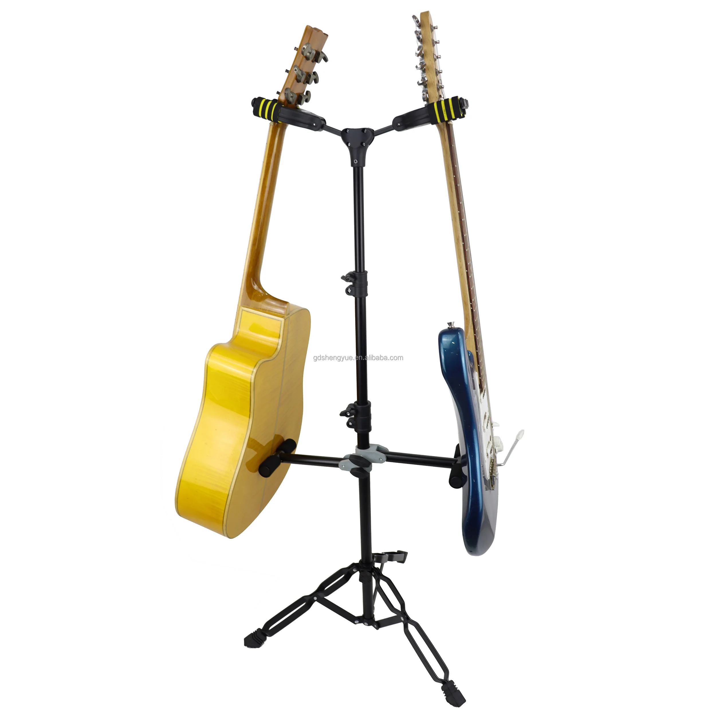 Heavy-Duty Dual Self- Locking Vertical Guitar Stand