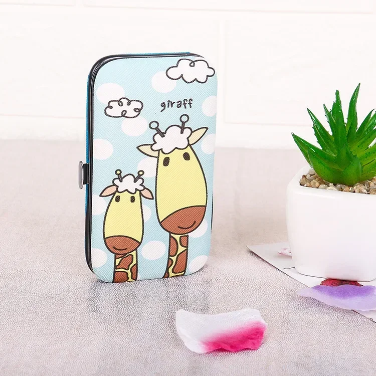 7개 세트 만화 스테인리스 스틸 손톱 다듬기 도구 손톱깎이 세트 가정용 매니큐어 페디큐어 손톱깎이 키트