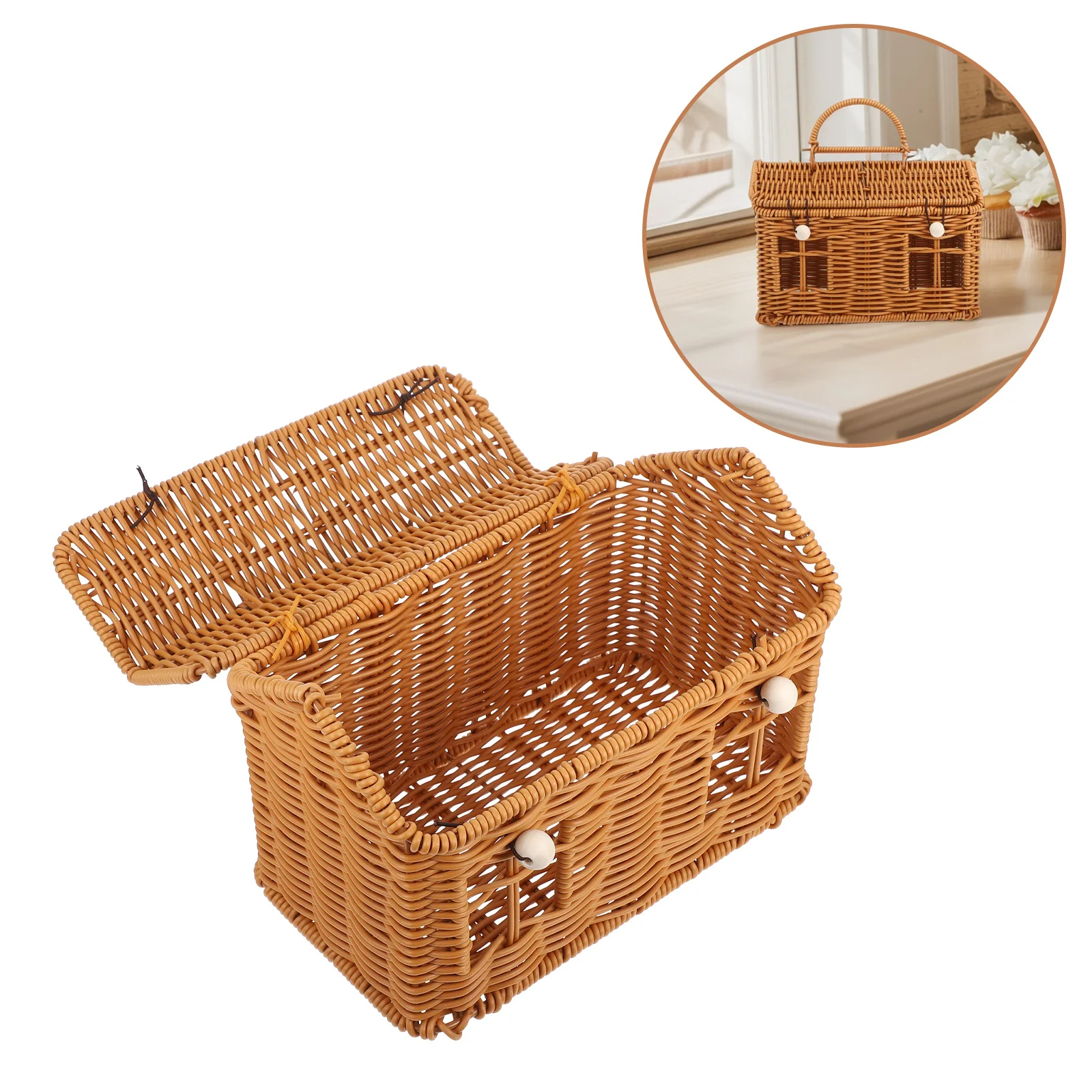 

Creative Shaped Wedding Candy Gift Box Handwoven Faux Wicker Storage Basket Portable Favor Box Holiday Decorative Photo
