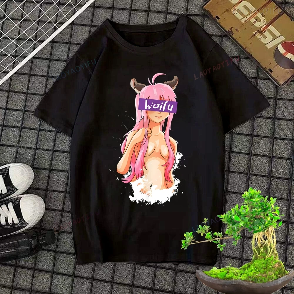 Camiseta con estampado Hentai, camiseta Unisex de manga corta Harajuku de tendencia neutra, camiseta grande con gráfico