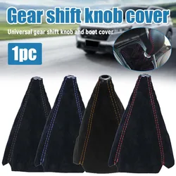 Car Gear Shift Collars Covers Red/Black/Yellow/Blue Suede PU Leather Gear Stick Shift Shifter Knob Cover Boot Gaiter