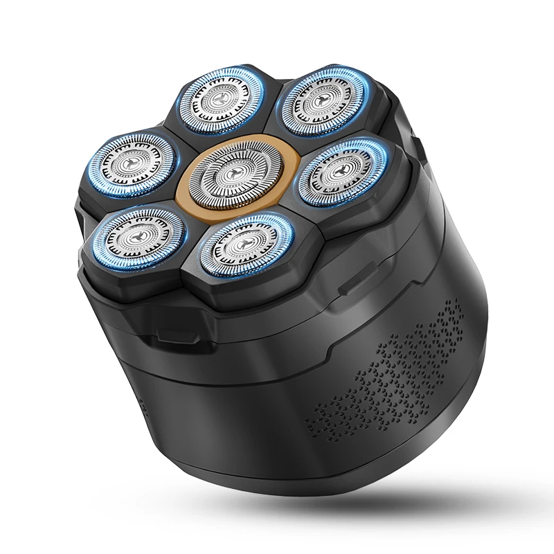 

Komingdon обновленная вращающаяся электробритва 7D с магнитной плавающей головкой, бритва для волос Beadr, гипоаллергенные бритвы для лысины для мужчин