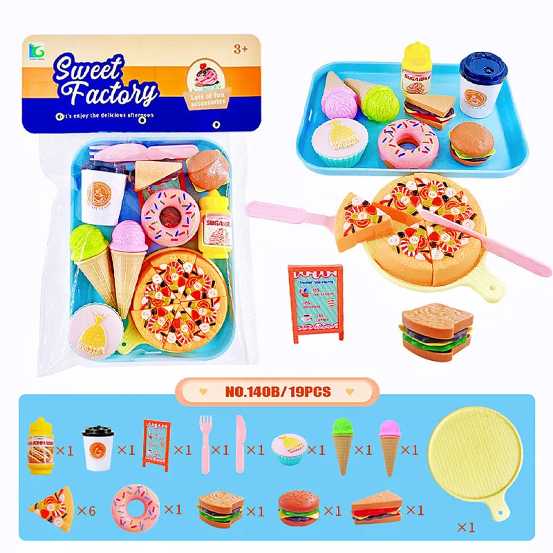 

New Kitchen Toys Simulation Food Play Donuts Ice Cream Pizza Chinese Breakfast Set Of Children Play House Toys Birthday Gift