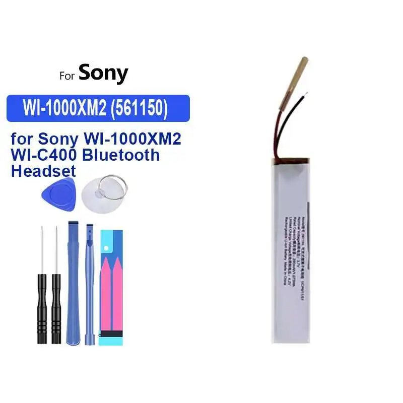 

290 мАч для Sony WI-1000XM2 WI-C400 Bluetooth-гарнитура 561150 Беспроводные наушники с шумоподавлением Батарея Надежный источник питания