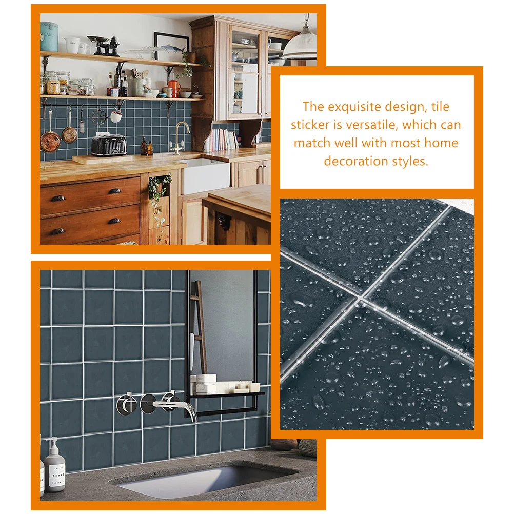 

10Pcs Adhesive Tile Stickers for Kitchen Waterproof Decorative Wall Stickers Easy Peel and Stick Home DIY Decoration