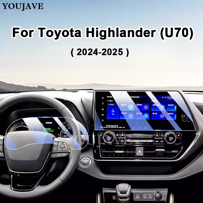 

For Toyota Highlander U70 2024 2025 12.30/10.25 inches Matte Tempered Glass Car GPS Navigation Screen Protector Film Accessories