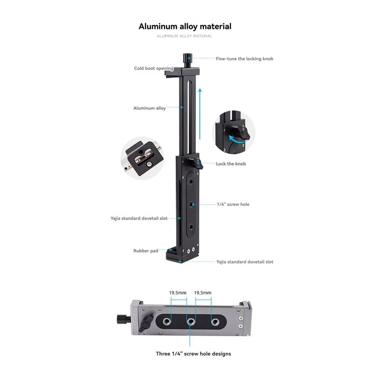 A49T  XJ-15 Universal Tablet & Phone Stand Holder, Adjustable Tripod Clip Bracket for Pro Air Mini & Smartphones B