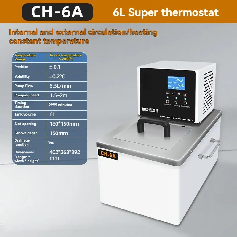 Laboratory Refrigerated and Heated Circulating Water Bath (CH-6B, 6L) – Constant Temperature Bath with Circulating Cooling Pump