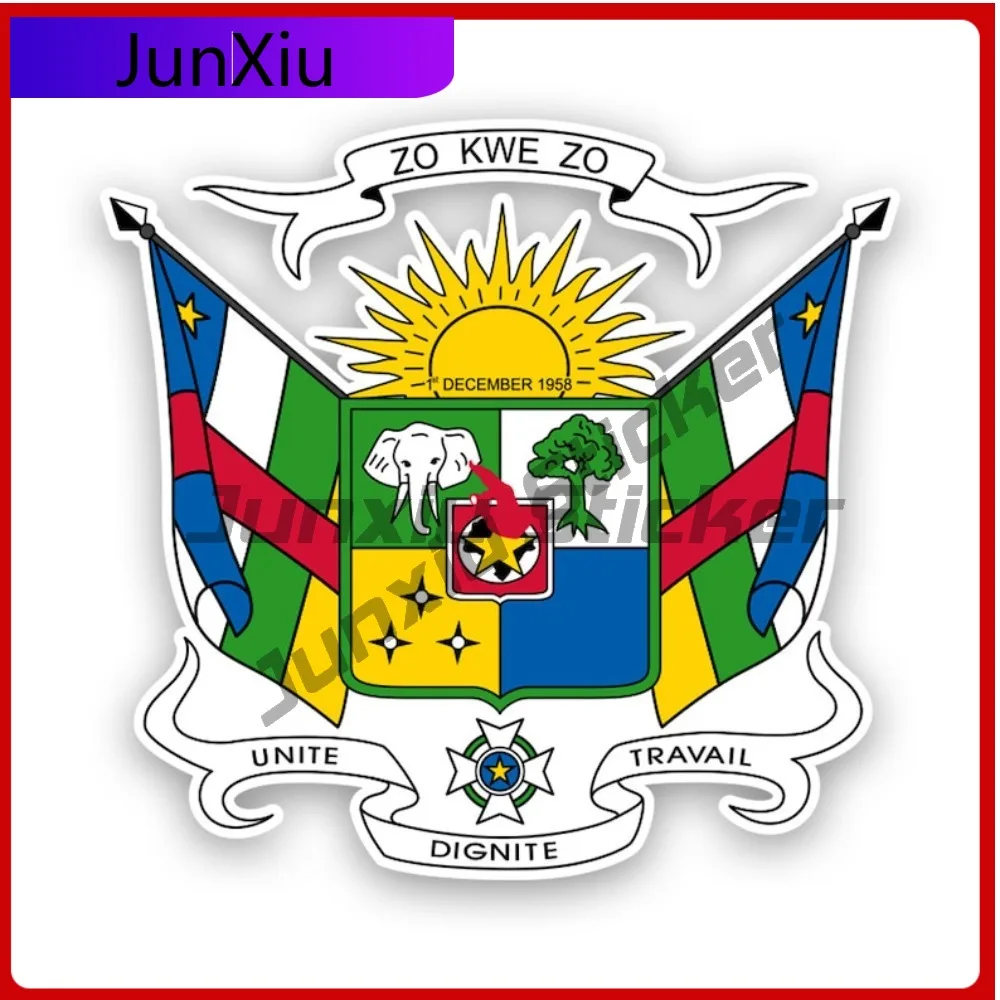 

Central African Coat Of Arms Sticker Uv Protected Decals Republic Flag Caf Cf Coa State Flag Patriotic Car Sticker Vinyl Decal