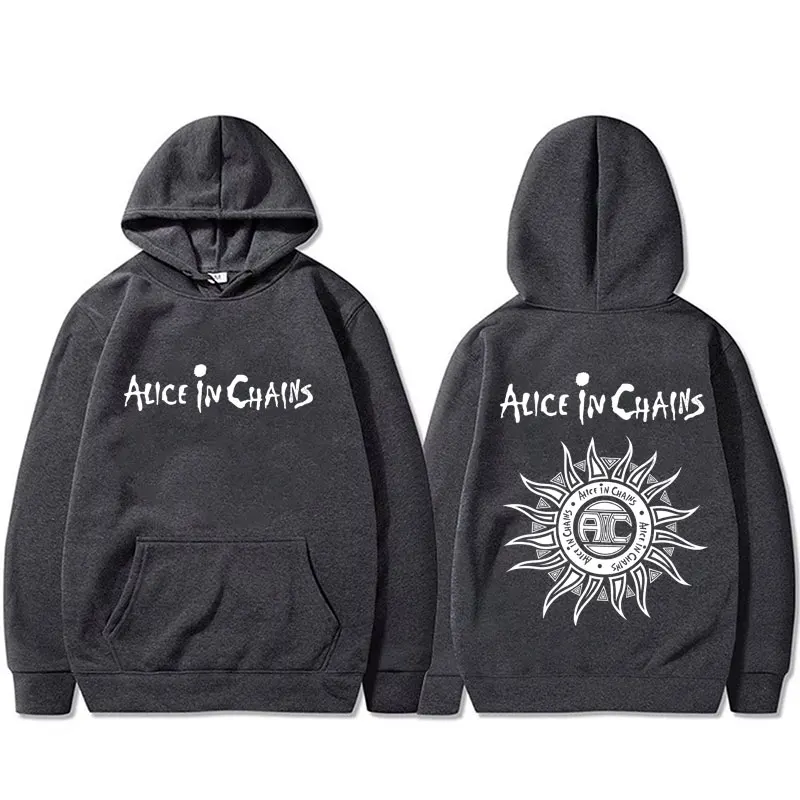 Rock Band Alice in Chains Double Sided Print Hoodie Men Women Gothic Punk Streetwear Male Fashion Vintage Oversized Sweatshirt