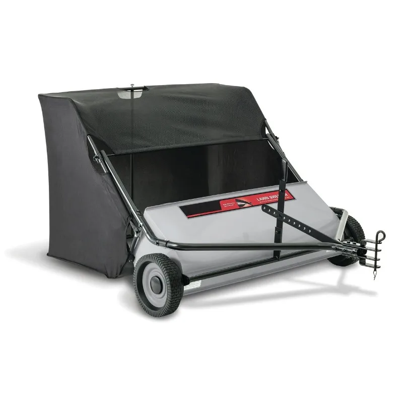 Tow Behind Lawn Sweeper, 42 inch, 22 Cu. ft, Heavy-Duty Leaf and Grass Collector, Patented Spiral Brush