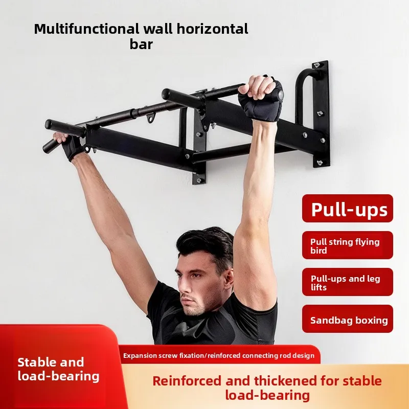 Wall Mounted Pull Up Bar Drill-Mount Single Double Horizontal Bars Portable Indoor Wall Installation Fitness Equipment for Home