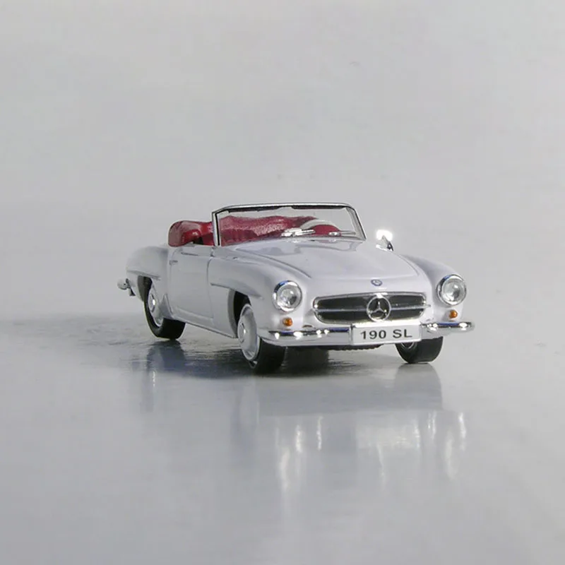 Scale 1/87 Diecast Car Model Toy Scale Classic Benz 190SL Top Down Retro Vintage Injection Car Model Toys Collection Gift