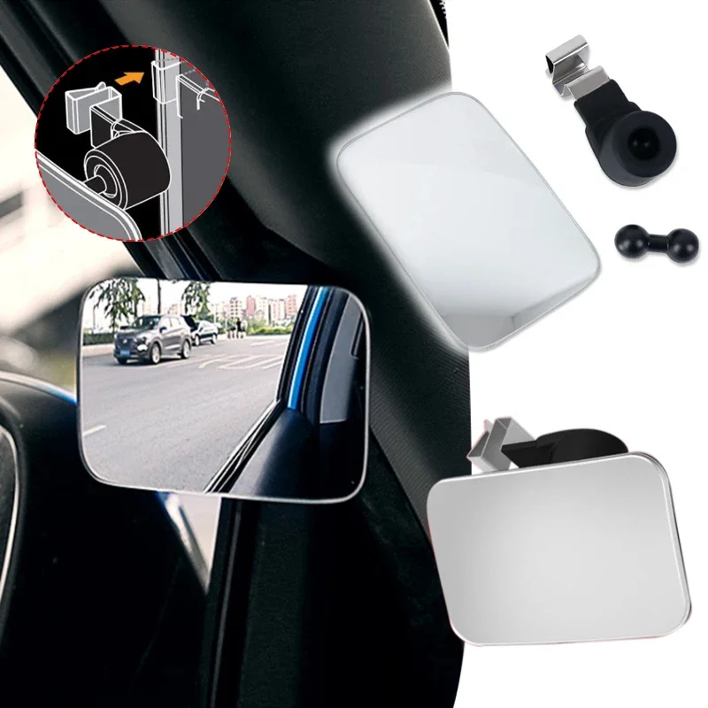 

Wide-angle Adjustable HD Convex Mirror Reflective Car Aid Blind Spot Reversing Rearview Mirror ° 360 Degree Rotatable