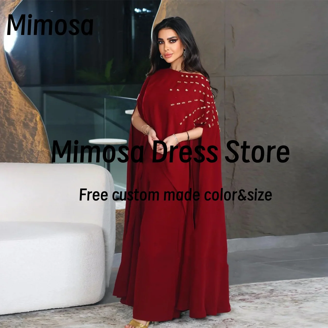 

Mimosa Robe De Soirée Вечерние платья ручной работы с бисером на заказ Саудовская Аравия Женщины носят платье для выпускного вечера по индивидуальному заказу