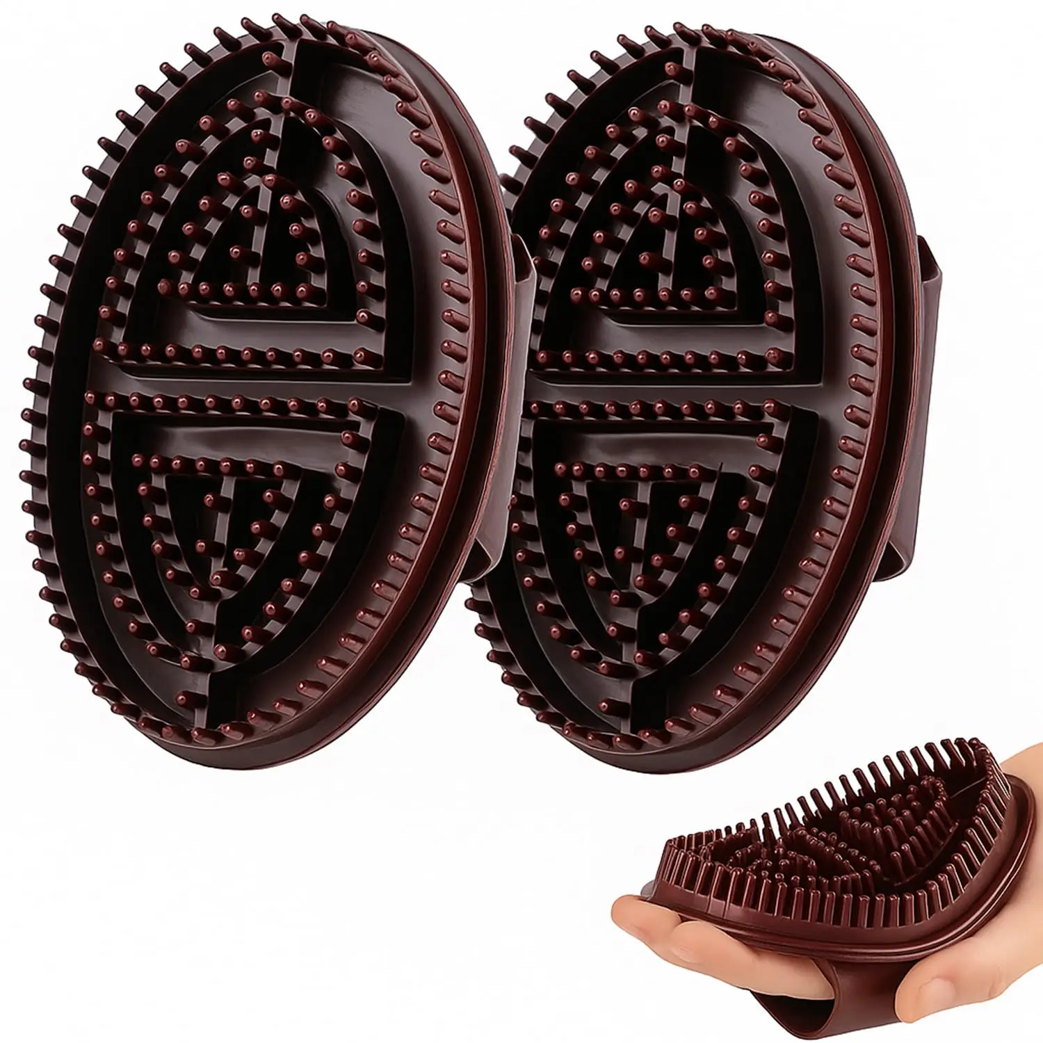 

2 Pcs Massage Brush - Full Body Acupressure Tool for Muscle Relief, Stress Relaxation & Lymphatic Drainage - Ergonomic Anti-Slip
