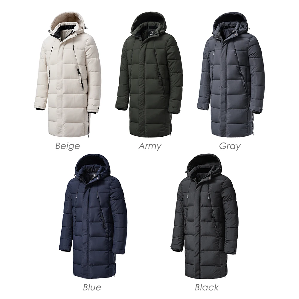 Men Winter Brand New Long Warm Thick Fleece Hat Parkas Jacket Coat Men Autumn Outwear Outfits Classic Waterproof Casual Parka