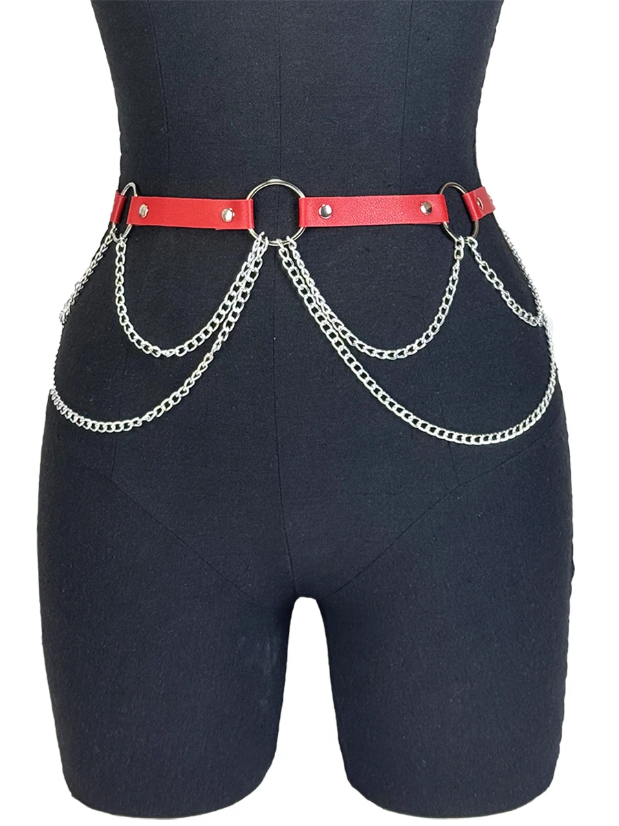 المرأة الشارع نمط سلسلة تسخير الخصر سلسلة الملحقات قابل للتعديل سلسلة حزام البطن القوطية الجسم سلسلة مهرجان مجوهرات للبنات #4