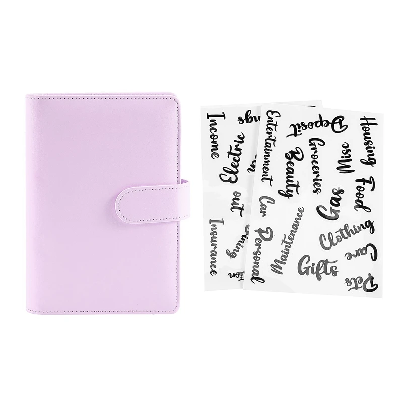 A6 Cash Envelopes Binder Wallet,PU Budget Planner Notebook For Cash Budgeting,Envelope Wallet,Savings Money Binder