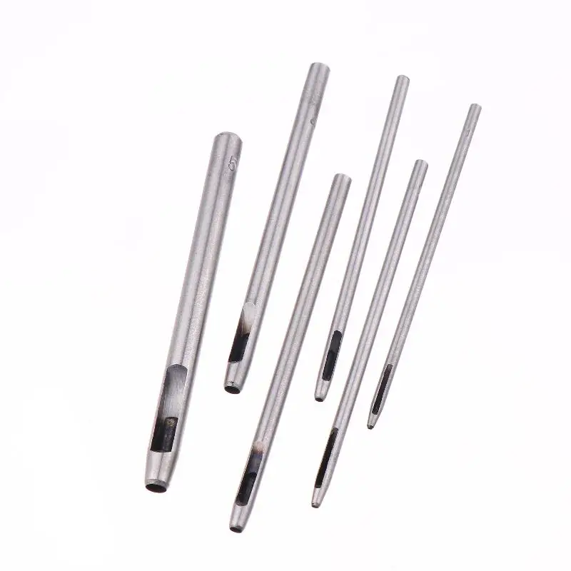 

6 Pcs Kit Hollow Punch Set Round Hole Punch Tool Steel Leather Craft Working For Watch Band,Fabric,Plastics,Gasket Belt