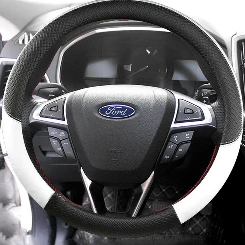 Car Steering Wheel Cover Braid Artificial Leather For Ford Mondeo Fusion EDGE Steering-Wheel Cover Wrap Auto Interior