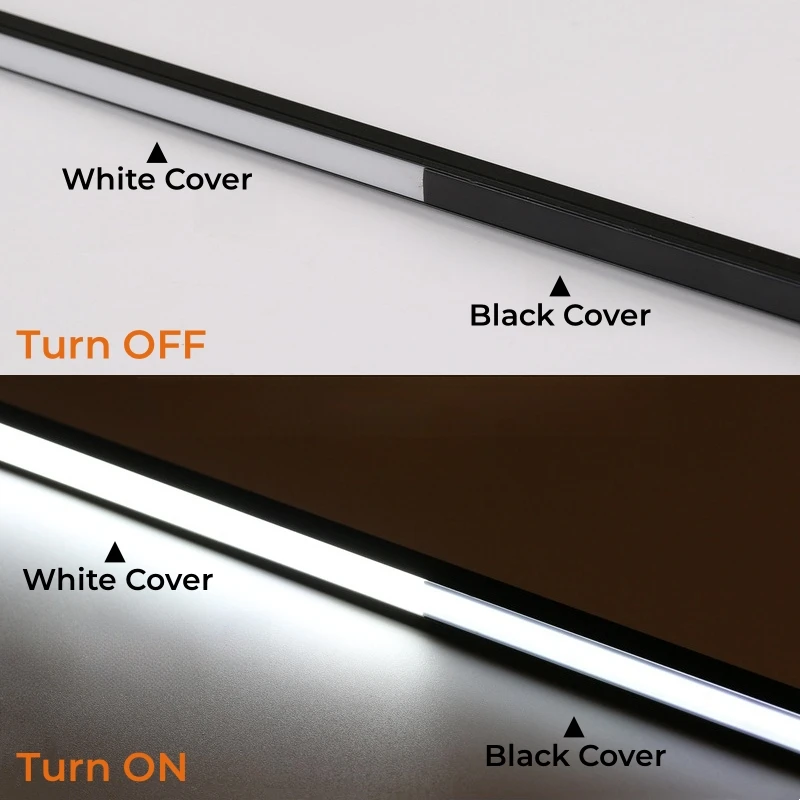 0.5m-10m LED Aluminum Profile Diffuser Black/White PC/Silicone Cover LED Strip Channel Flexible Replaceable Hard Bar Light Cover