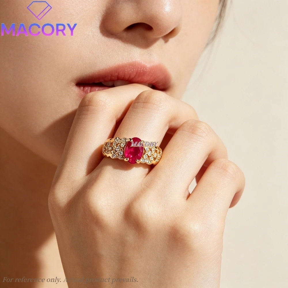 S925 silver natural ruby ring luxurious and delicate design eye-catching accessory great for Christmas and everyday wear