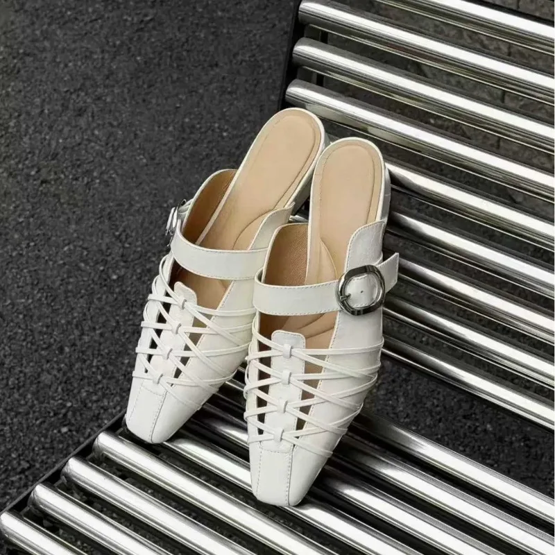 

Summer New Women's Shoes Exquisite French Muller Slippers for Woman Fashion Vacation Casual Shoes Designer Shoes Sandalias Mujer