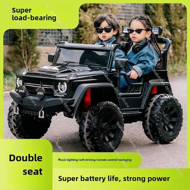 four-wheel off-road vehicle double four-wheel drive electric vehicle Children's baby remote control rechargeable toy car can sit