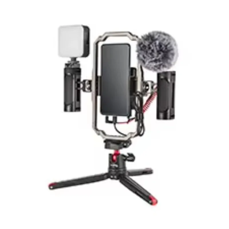 Multi‑In‑One Gimbal Rig Kit Quick‑Release QR Module Dual Handgrips LED Light Power Bank Holder for 15mm Rod Support System